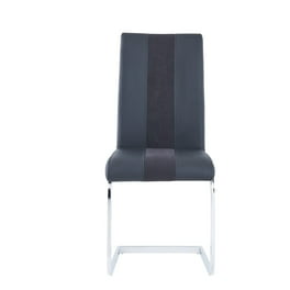 Set Of 4 White Two Toned Dining Chairs With Silver Tone Metal Base Set Of 4 White Two Toned Dining Chairs With Silver Tone Metal Base