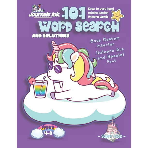 superkidz unicorn word search for kids 101 word search