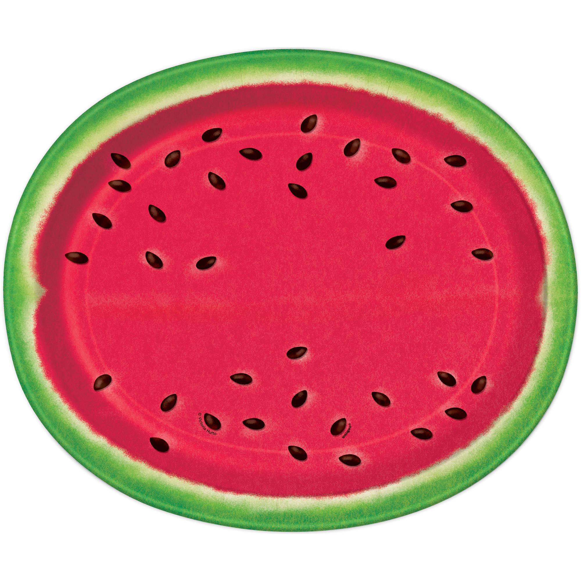 Watermelon Summer Paper Oval Plates, 12in, 8ct