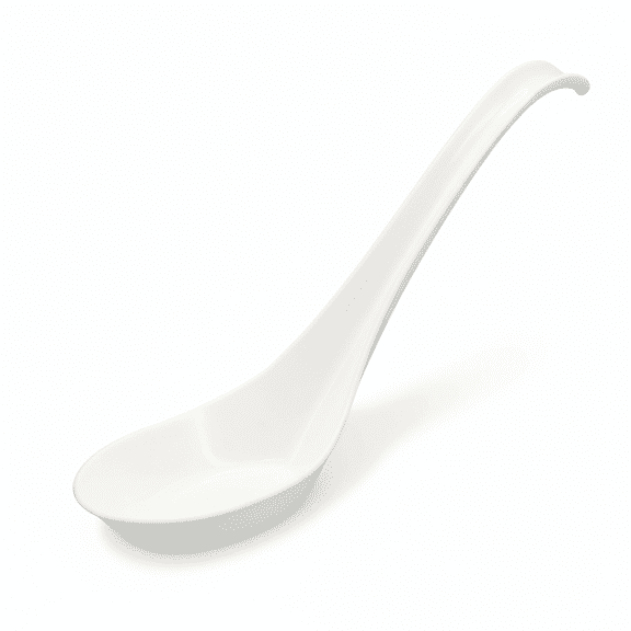 50 Pack Disposable Asian Soup Spoons with Hook – Eco-Friendly Cornstarch Spoons for Ramen Pho Noodle Bowls, Heavy Duty Takeout Spoons, BPA-Free