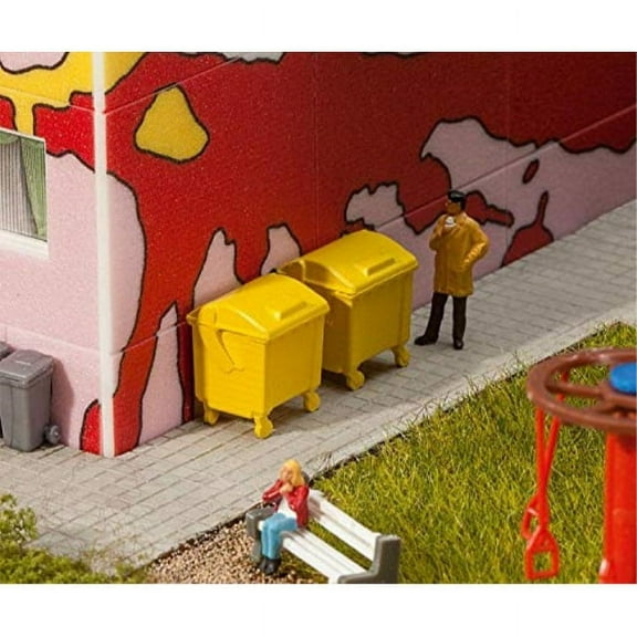 faller 180913 garbage bins 2/scenery and accessories, yellow