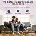 thumbnail image 3 of PowerSellerUSA Vinyl Self Adhesive Floor Tiles, 12x12 inches with 1.2 mm Thick Contemporary Design Peel and Stick Floor Tile Stickers, Square Flooring Tiles for Kitchen, Woodtone Square Border, 3 of 8