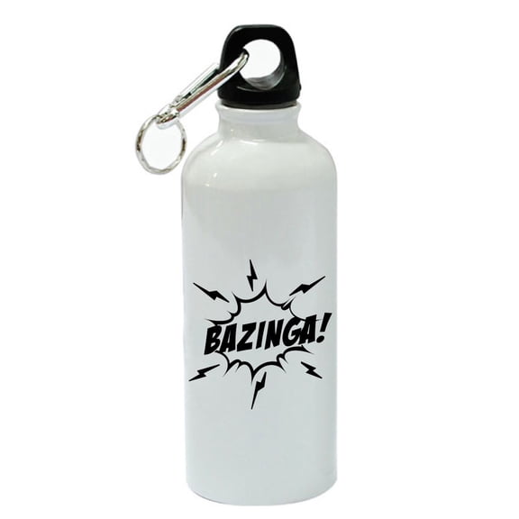 Bazinga White Aluminum Sports 20 oz Water Bottle