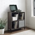 thumbnail image 2 of Crosley Furniture Jacobsen Wood Record Storage Bookcase with Speaker in Black, 2 of 10