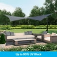 thumbnail image 2 of Coolaroo Ready to Hang Outdoor Sun Shade Sail Triangle 90% UV Block Protection for Backyard, Garden, Patio, Playground, 11'10" Square, Steel, 2 of 7