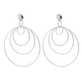 thumbnail image 1 of Fronay 125122P Diamond Cut Concentric Hoop Earrings in Sterling Silver & Pink Rhodium, 1 of 1