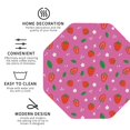 thumbnail image 3 of Zufioo Strawberry Floral Print Leather Coaster Set, Decorative PVC Coasters 4-pack - Scald and Stain-resistant, Suitable for Home, Cafes, Restaurants-Octagon, 3 of 6