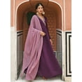 thumbnail image 3 of Janasya Indian Women's Wine Georgette Solid Kurta with Dupatta, 3 of 8