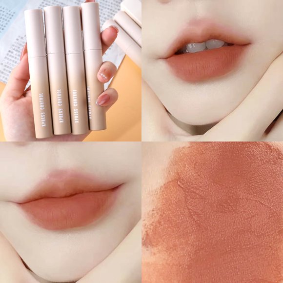 FcBaudy Lipstick for Women, Lip Stain, Lip Gloss White Brown Gradient Tube Soft Matte, Non Staining Cup Lip Glaze, Non Drying Lip And Cheek Purpose Lip Paste, Whitening rouge rouge