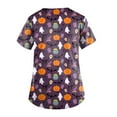 thumbnail image 2 of Hauts d'Été Grande Taille pour Femmes Mode Habillée Manches Courtes Col en V Uniforme de Travail Blouse à Poche Imprimée T-Shirt Col en V Femmes en Solde, 2 of 4
