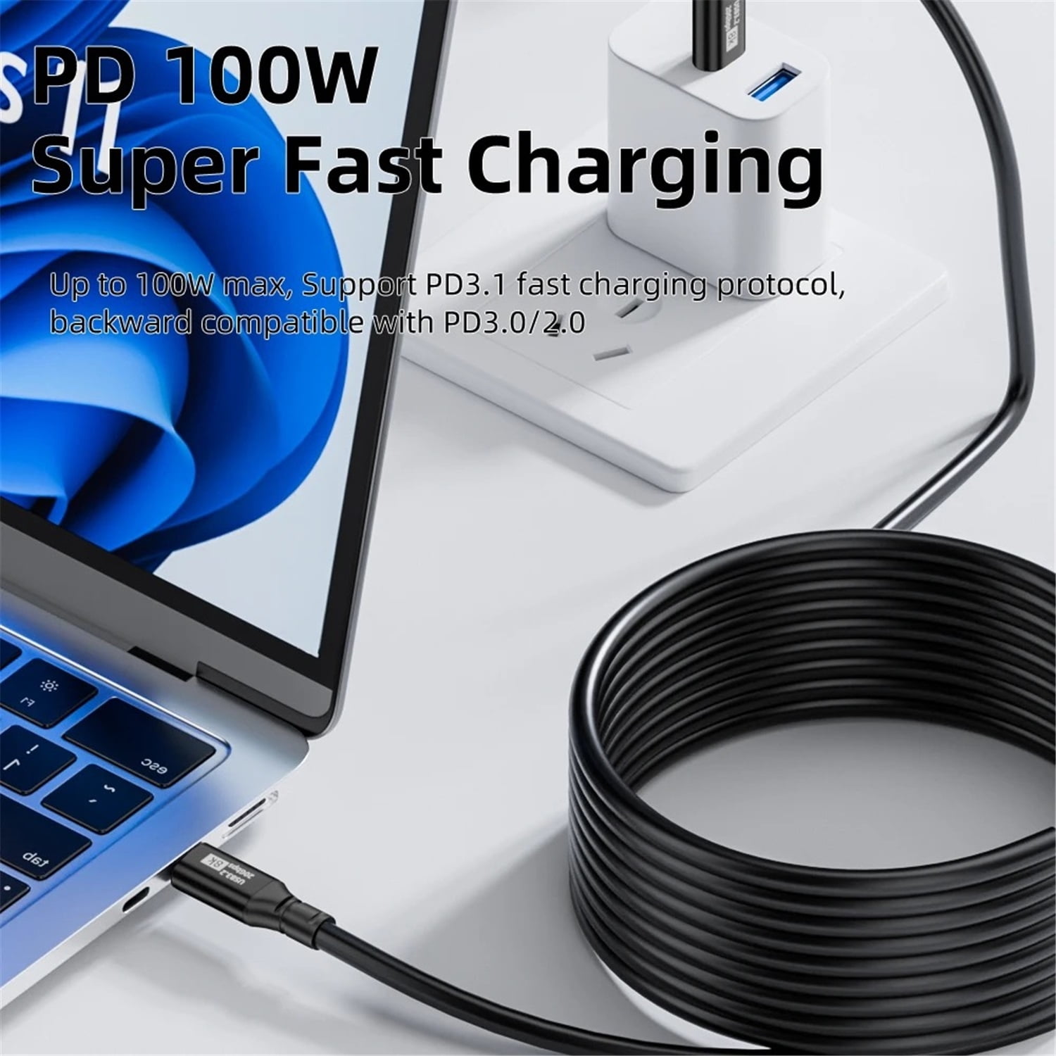 8K HDMI-Compatible To HDMI-Compatible Coiled Cable 48Gbps HDMI-Compatible To Mini/Micro HD Cable for Camera/Camcorder/PC/Monitor