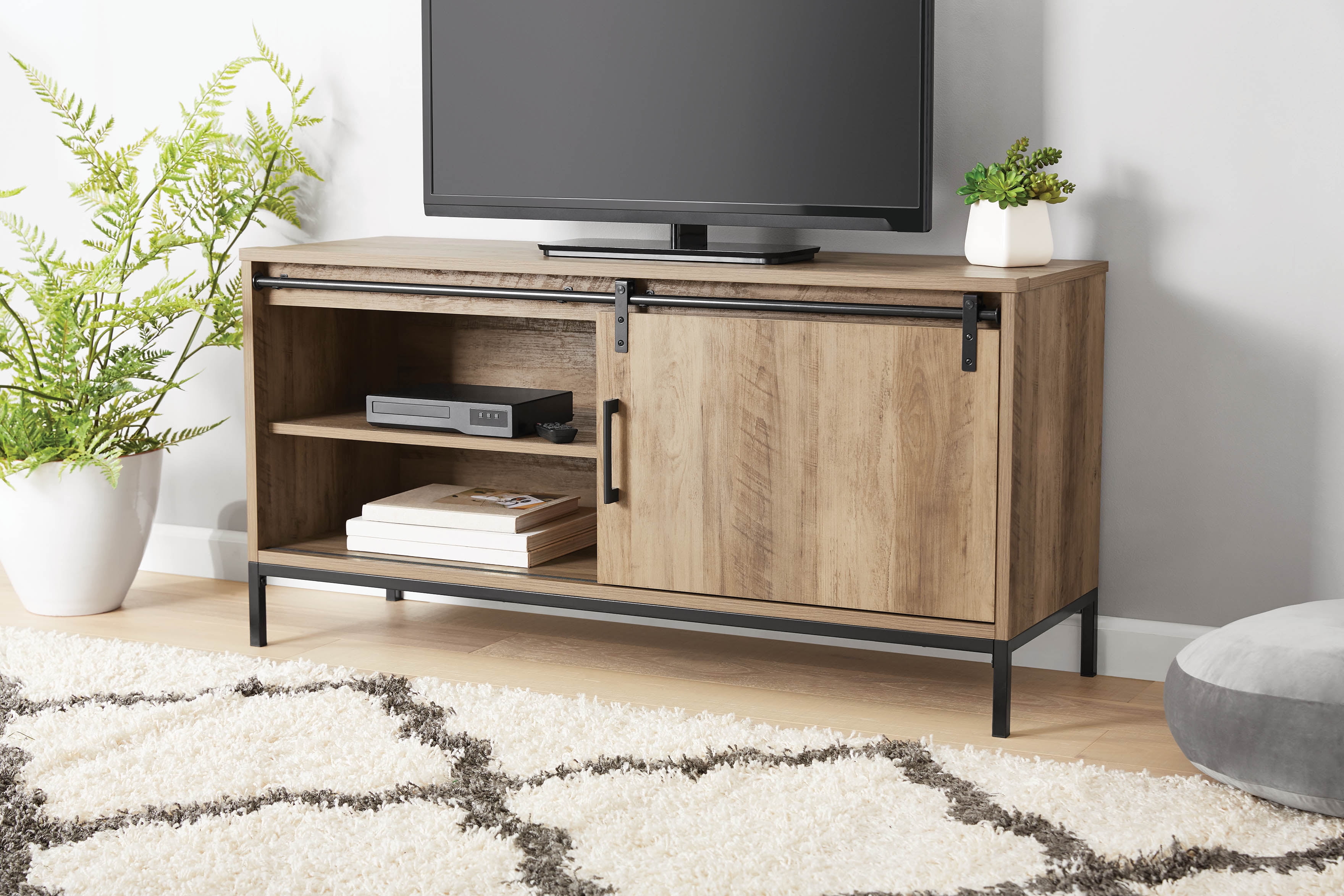 Mainstays TV Stand, for TVs up to 54", Rustic Weathered ...