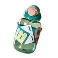 thumbnail image 2 of Bonita botella de agua para niños, botella para beber agua con pajitas, a prueba de fugas. Verde, 2 of 9