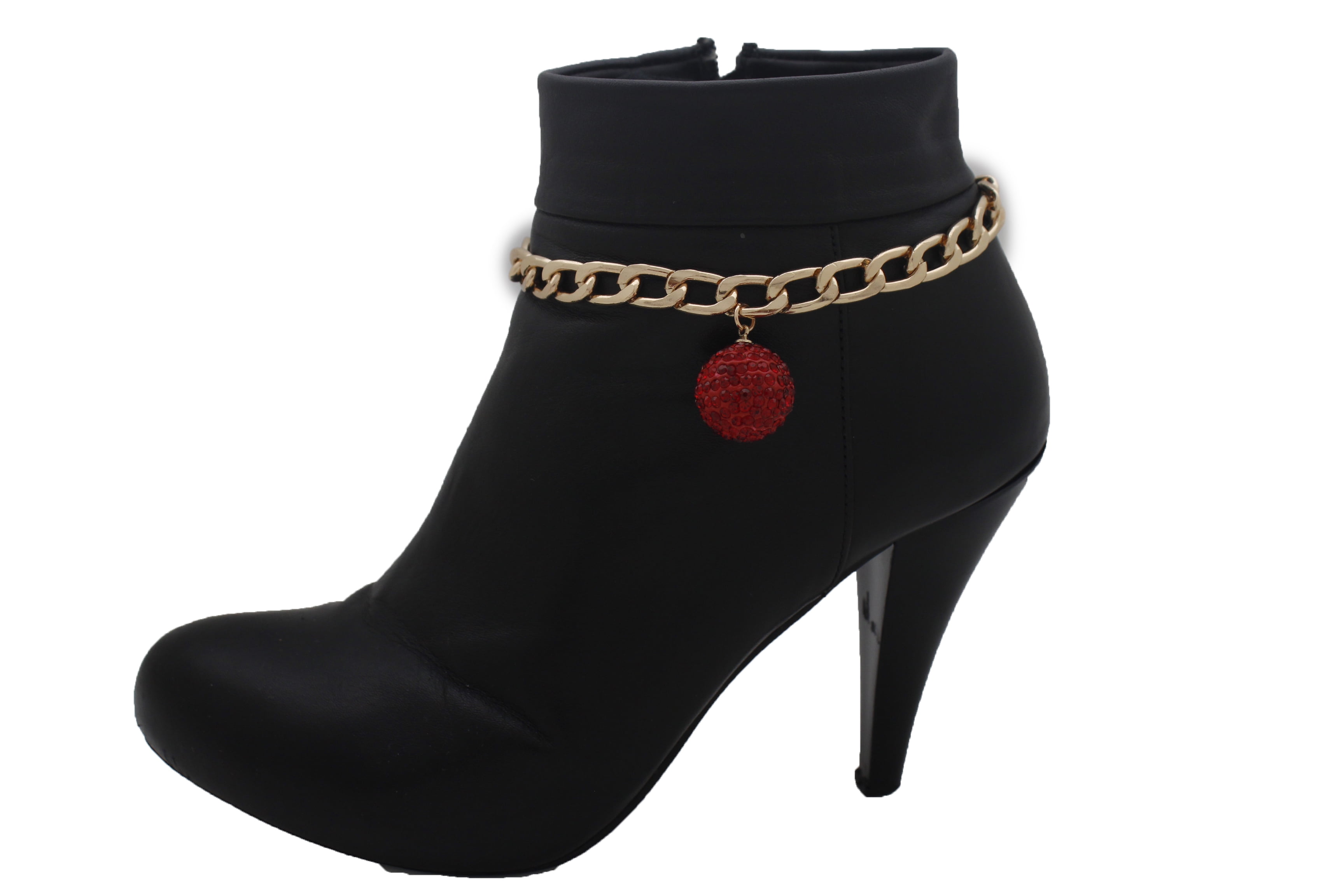 Women Boot Bracelet Gold Metal Chain Happy Shoe Mini Charm Bling Silver Beads 