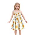 thumbnail image 1 of Robe Fille Bébé Été Imprimé Floral Robe à Bretelles Légère Décontractée avec Attaches Réglables pour Plage Robe Bébé Jaune 4 Ans-5 Ans, 1 of 6