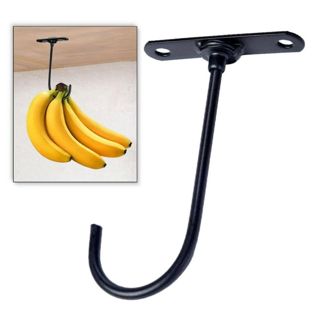 Perchero de almacenamiento para colgar plátanos, accesorios de cocina, gancho de hierro debajo del gabinete con tornillos para mesa de comedor, sala
