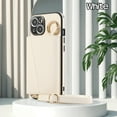 thumbnail image 2 of Wallet Case for iPhone 15, Detachable Crossbody Case Ring Wallet with Card Holder Lens Protective Film, Folio PU Leather Phone Cover Strap Lanyard for iPhone 15 Case, White, 2 of 8
