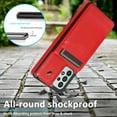 thumbnail image 4 of Allytech Galaxy A53 5G Case Wallet, Samsung A53 5G Case, PU Leather Cards Slots Folding Kickstand Flip Cover Drop Protective Anti-shock Wallet Case Cover for Samsung Galaxy A53 5G - Red, 4 of 6