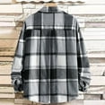 thumbnail image 6 of FDGIU Men's 2025 Flannel Shirt Jacket - Button Down Plaid Shacket, Fleece Lined with Pockets, Long Sleeve Lightweight Fall Outerwear & Layering Piece, 6 of 7