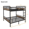 thumbnail image 4 of Queen over Queen Bunk Bed, Heavy Duty Metal Queen Bunk Bed Frame, Industrial Bunk Bed with Ladders, Detachable Corner 2 Bed Bunk Beds, Space Saving Design, Can Be Divided Into 2 Queen Beds, Black, 4 of 6