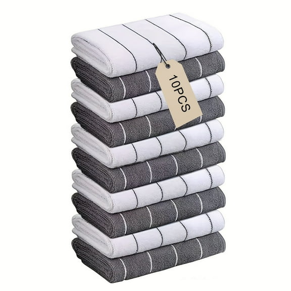 10-Pack Bath Towels Value Bundle - Thick & Soft, Bulk Absorbent Towels for Guest, Gym, Home, Hotel in Gray