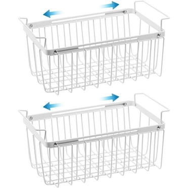Wetheny Freezer Organizer Bins, Expandable Deep Freezer Baskets for Chest Freezer White(Pack 2)