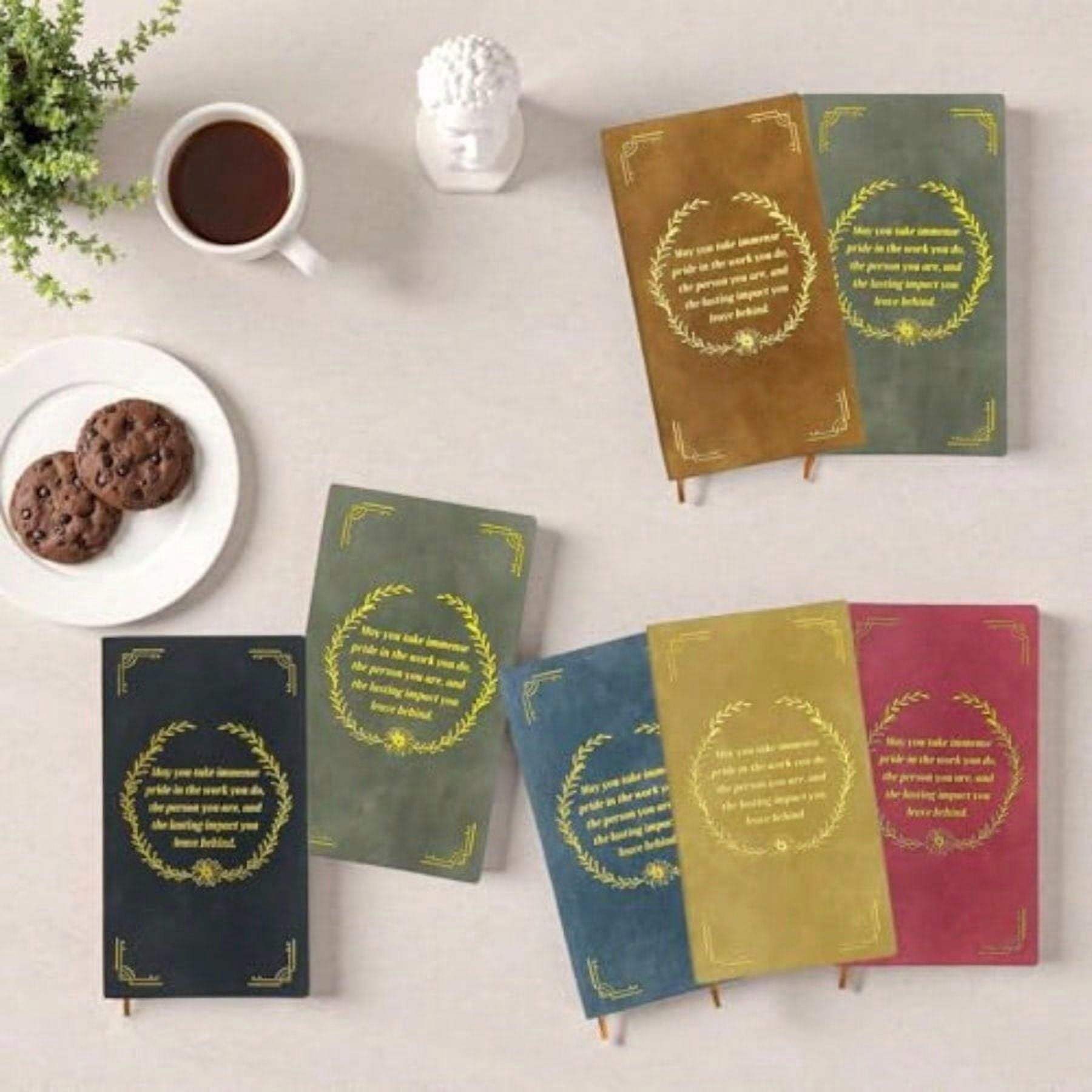30 Sets Employee Appreciation Gift Set A6 Faux Leather Notebook with Gold Foil Motivational Quote Ergonomic Retractable Gel Pen Ideal for Coworkers Teachers Volunteers
