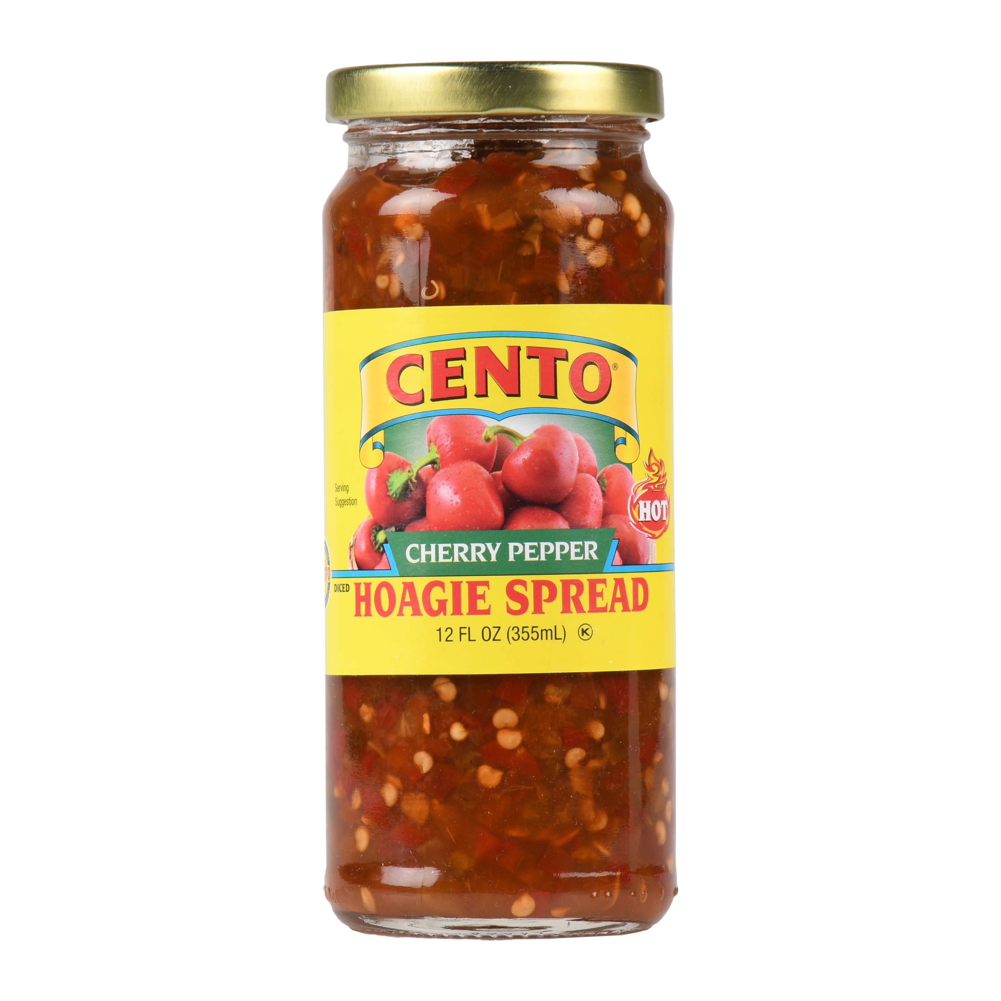 Cento Diced Hot Cherry Peppers, 12 oz