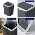 thumbnail image 6 of Qholemyo Small Square Plastic Storage Bin With Flip Lid Desktop Wastebasket Mini Household Table Bedside Indoor Small Trash Can Bathroom Trash Can, 6 of 7