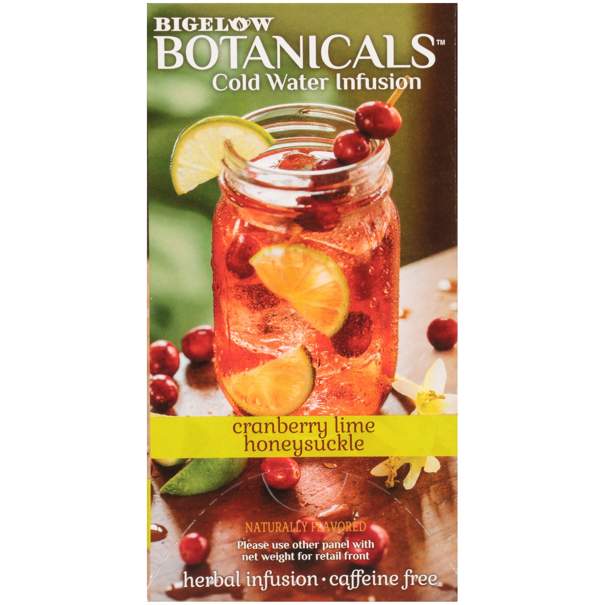 Bigelow Botanicals Cold Water Herbal Infusion, Cranberry Lime Honeysuckle, Tea Bags, 18 Ct