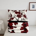 thumbnail image 5 of Homewish Red Cherry Blossom Queen Comforter Set,Traditional Japanese Sumi Comforter Sets Queen,Black Reversible,3pcs,1 Comforter and 2 Pillowcases, 5 of 7