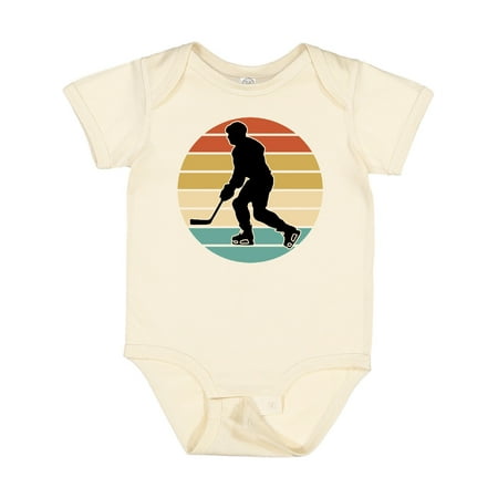 

Inktastic Hockey Player Retro Sunset Gift Baby Boy or Baby Girl Bodysuit