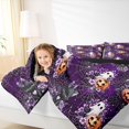thumbnail image 3 of Manfei Purple Spooky Halloween Style King Bedding for Parties, Ghost Cat Spider Web King Bed in a Bag, Black Reversible, 7pcs, 3 of 7