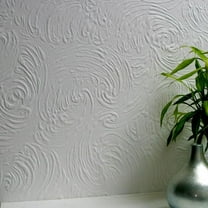 Brewster Richard White Paintable Supaglypta Unpasted Vinyl Wallpaper, 20.5-in by 33-ft, 56.4 sq. ft.