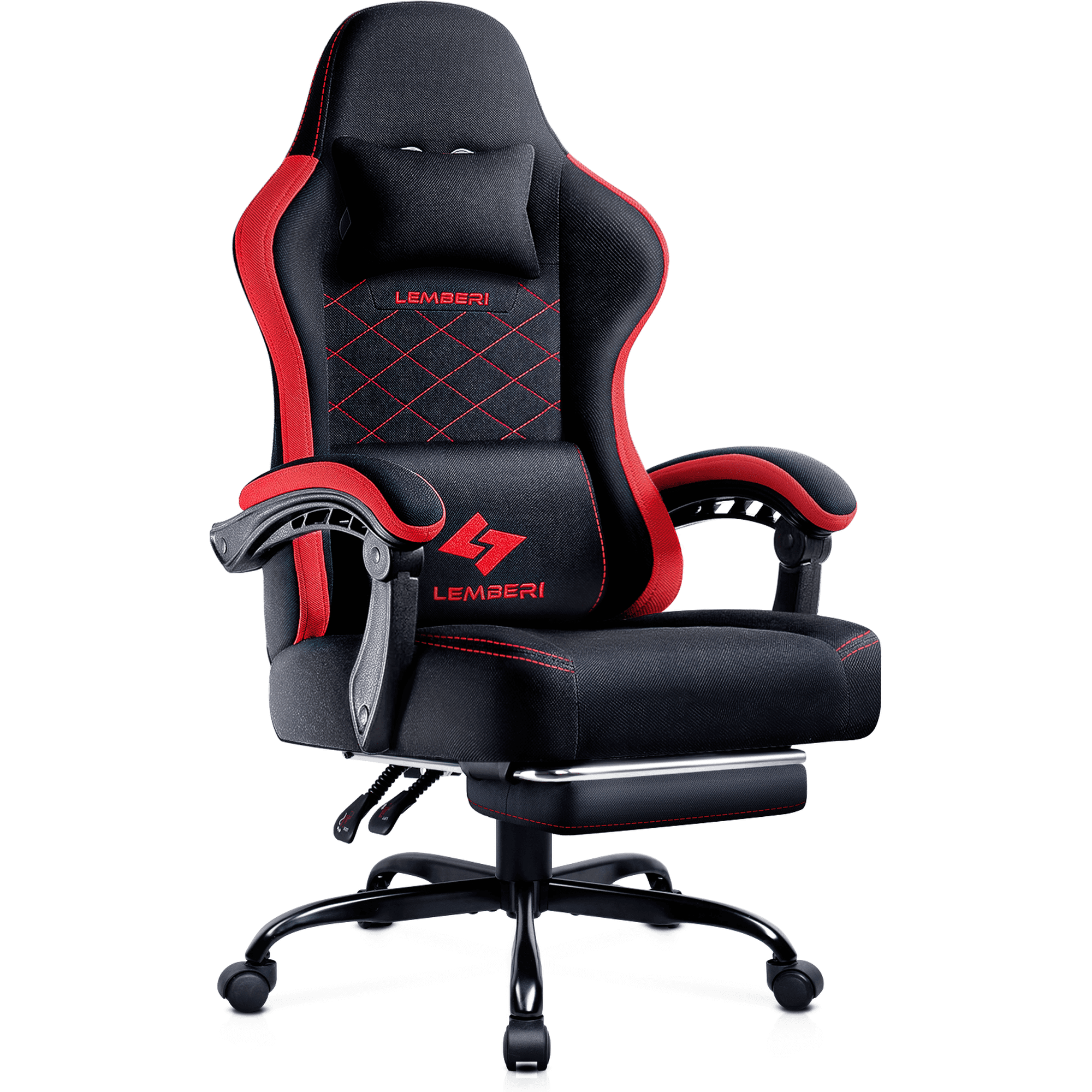 Waleaf Heavy Duty Gaming Chair with Footrest, Big and Tall Video Gaming Chair for Adults, Unique Lumbar Support and Linkage Armrest, Racing Style Game Chair
