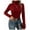 Dark red, variant on Women's Turtleneck Long Sleeve Top Slim Fit Lightweight Thermal Base Layer Shirt for Fall Winter