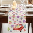thumbnail image 3 of Table Runners 72 Inches Long Dress Scarves, Easter Eggs Farmhouse Kitchen Table Runner, Coffee Tablerunners, Spring Watercolor Bunny Daisy Truck on Linen 16x72 Inch, 3 of 9