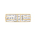 thumbnail image 2 of FB Jewels 14kt Yellow Gold Mens Round Diamond Symmetrical Wedding Band Ring 1 Cttw, 2 of 4