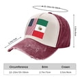 thumbnail image 3 of America Mexico Flag Baseball Cap Distressed Adjustable Vintage Cotton Denim Hat for Women Men, 3 of 7