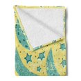 thumbnail image 2 of Moon Soft Flannel Fleece Blanket, Grunge States of the Moon Stars Pattern Vintage Color Palette Retro Design, Cozy Plush for Indoor and Outdoor Use, 50" x 60", Yellow Turquoise Teal, by Ambesonne, 2 of 5