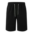 thumbnail image 5 of Kctiaxy Black Mens Shorts Casual Drawstring e Lastic Waist Sweatshorts Gym Shorts Fleece Stretch Fitness Training Breathable Outdoor Runing Shorts with Pockets, 5 of 6