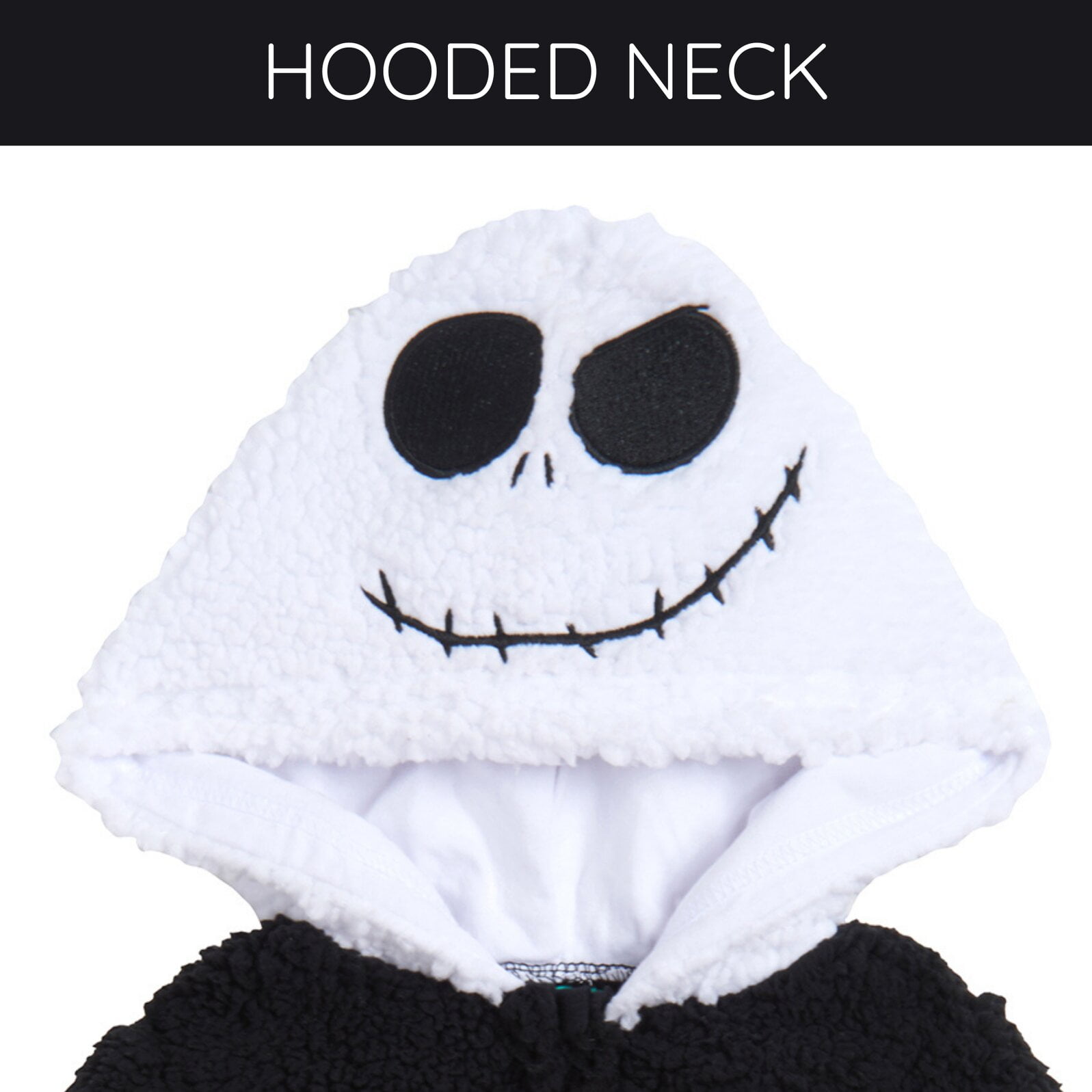 Disney Nightmare Before Christmas Baby Boys' Cosplay Hooded One Piece Black Jack Zero