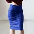 thumbnail image 2 of Bovxnpu Summer Skirts for Women,Women Bodycon Knee Length Midi Office Pencil Skirt,Full Length Suede Skirt With Split Deerskin Velvet Skirt With High Waist And Buttocks, 2 of 4