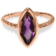 thumbnail image 2 of Galaxy Gold 14K Rose Gold Natural Marquise Purple Amethyst Cable Band Ring - February Birthstone - Peace & Wisdom - Sizes 5.5 to 11 - Fine Jewelry for Women, 2 of 4