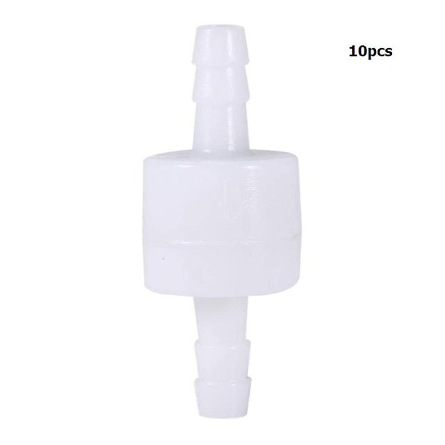 Auspicious-6mm Válvula de retención de plástico Válvula de retención de una vía sin retorno para agua, combustible, líquido, aire (6 mm), blanco, 10 piezas kaili Sencillez