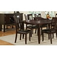 thumbnail image 2 of Dining Collection Modern Beautiful Kitchen Room Furniture Dining Table w Butterfly leaf & Upholstered 6 Side Chairs Dark Rosy Brown Wood Finish 7pc Set, 2 of 8