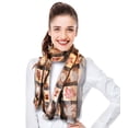 thumbnail image 2 of CBC Crown Women's Autumn Boxed Fall Leaves Leaf Pattern 13" x 60" Silk Feeling Scarf, 2 of 4