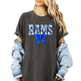 thumbnail image 4 of Rams Blue Floral Bow Shirt for Women & Teens Trendy Team Spirit Sports Fan Graphic Tee Pepper Shirt Adult Small, 4 of 7