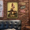 thumbnail image 4 of Placa de Metal Vintage de hierro, pintura Rectangular de chica del ejército, Arte de la pared Decoración, 20x30cm, 4 of 9