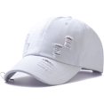 thumbnail image 2 of ORUYROP Unisex Ripped Distressed Denim Ring Baseball Cap Hip Hop Vintage Dad Hat Adjustable, 2 of 7